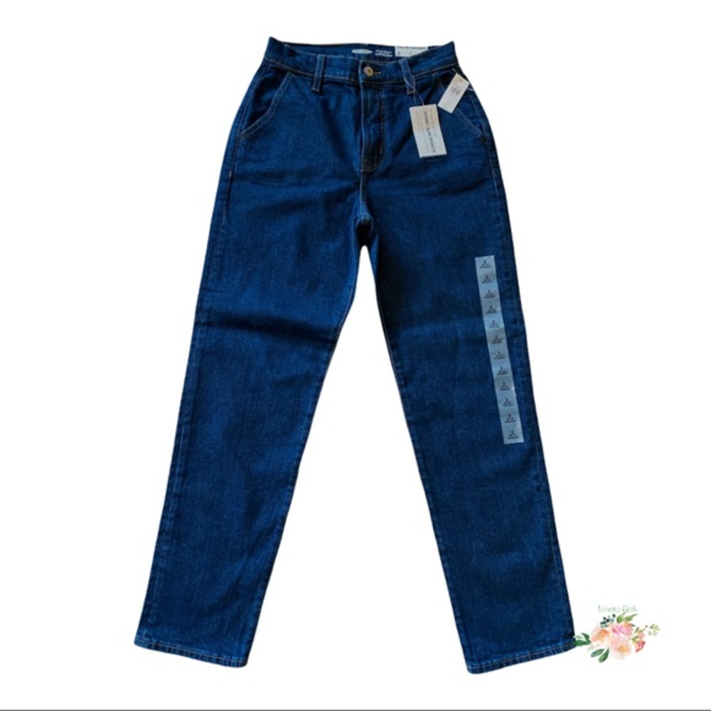 Old Navy Extra Hi-Rise Straight Dark Wash Blue Jeans